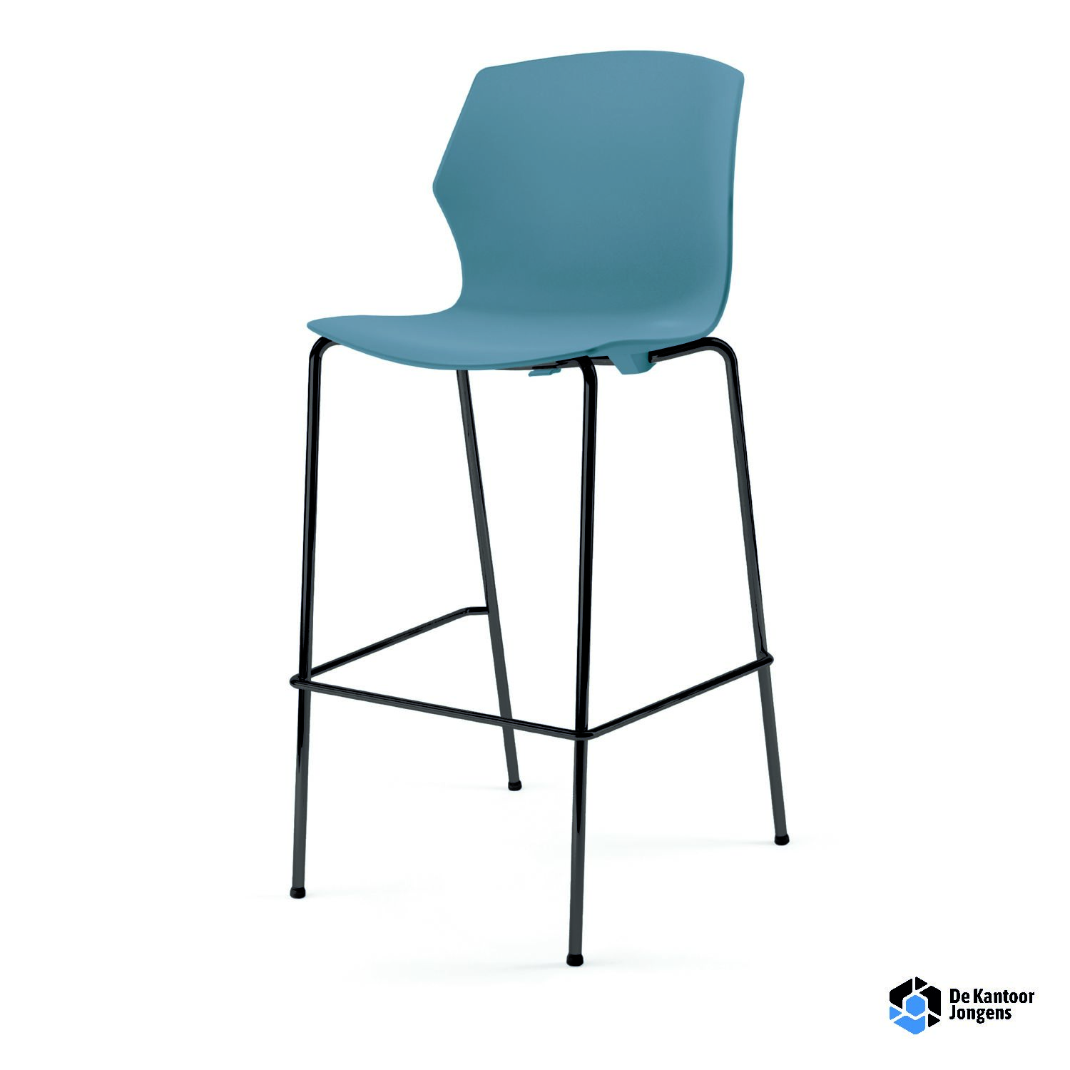 Blauwe kruk met rugleuning