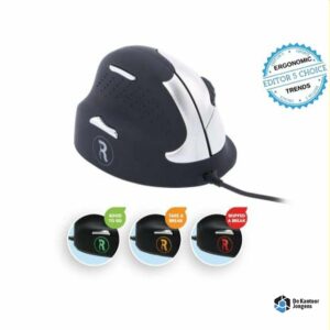 Ergonomische muis, Anti-RSI software, Medium (Handlengte 165-185mm), Linkshandig, bedraad