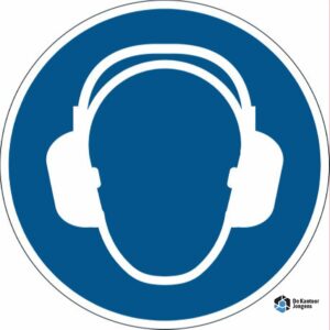 Vloersticker inzake veiligheid "Gebruik gehoorbescherming"