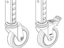 G3 Wielset ( 2 met rem, 2 zonder rem)