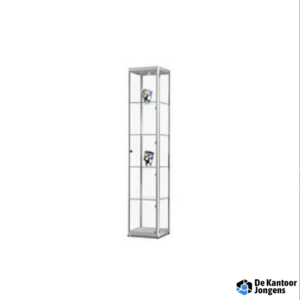 SDB Vitrine 115 400 zilver/zwart met LED plafondspot en LED zijspots