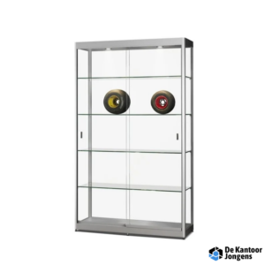 SDB Vitrine Basic GPC-1200 met LED plafondspots | Zilver