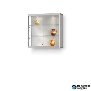 SDB Wandvitrine 115 1000 zilver met LED plafond- en zijspots