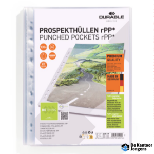 Geperforeerde hoes PREMIUM A4 rPP zakje van 100