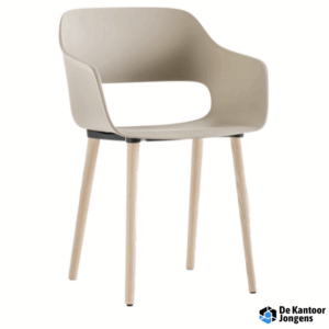 Babila 2755 - kunststof kuipstoel met houten poten. 100% Gecertificeerd hout