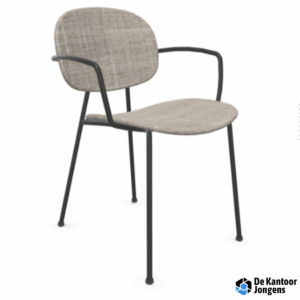 Tondina Pop Full arms - gestoffeerde design stoel met ronde vormen en minimalistisch 4-poot frame met armleggers
